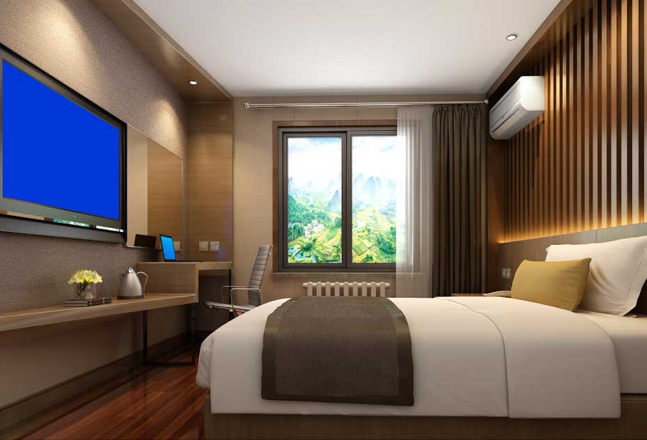 飘home连锁酒店单间客房设计（效果图）